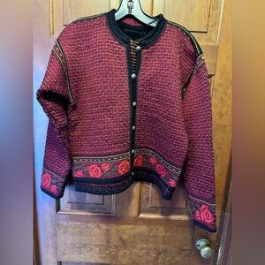 Dale of Norway, Women's Red and Black Wool Sweater, in pristine condition